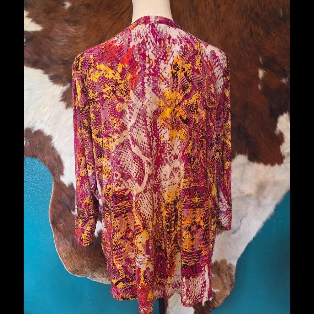 Anne Klein Pink and Yellow Patterned Blouse - Picture 6 of 8
